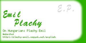 emil plachy business card